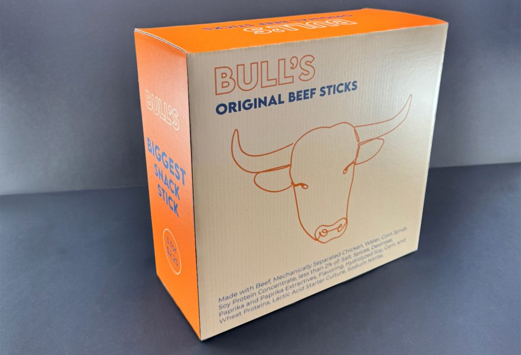 a mockup of meat stick packaging