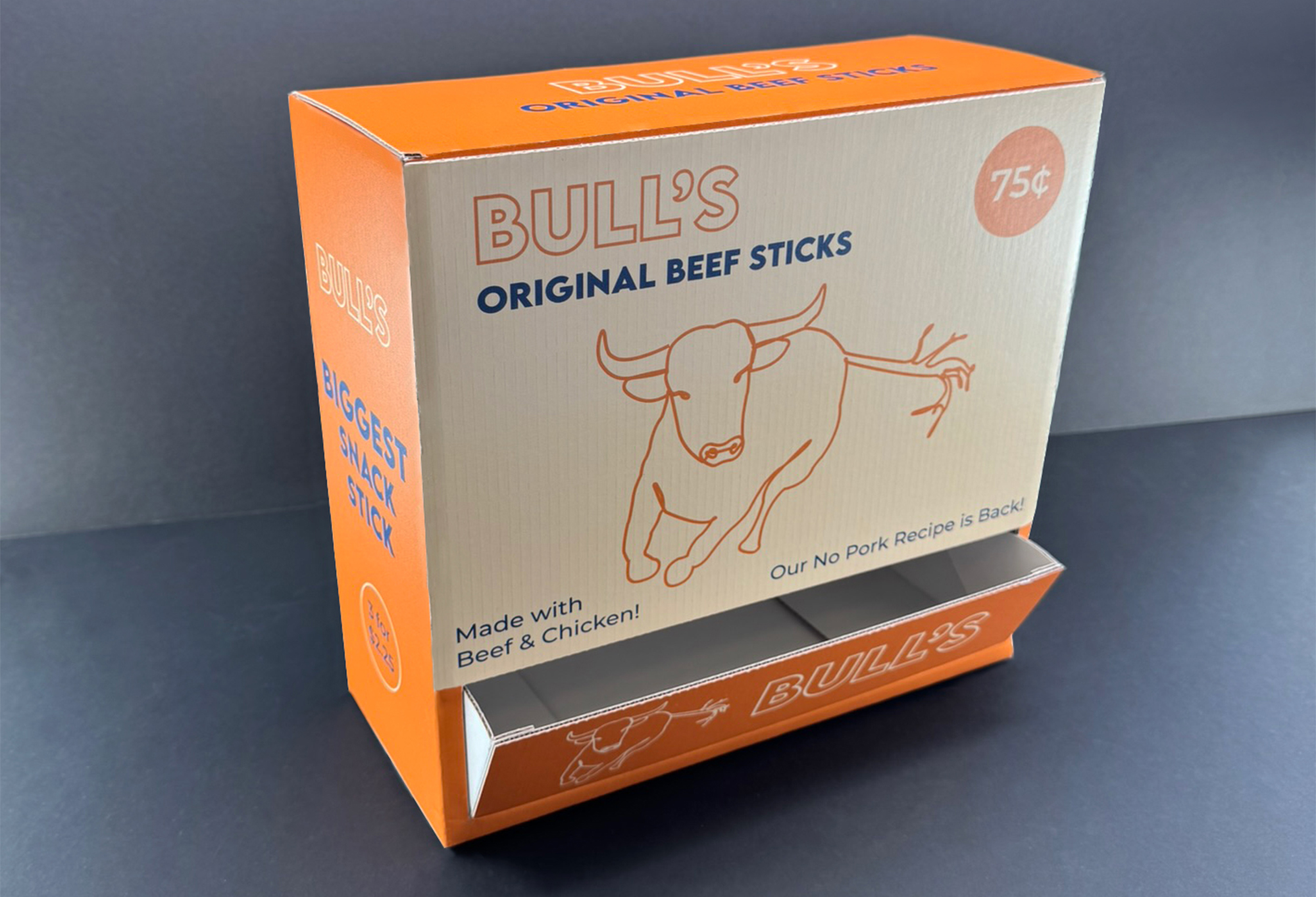 a mockup of meat stick packaging