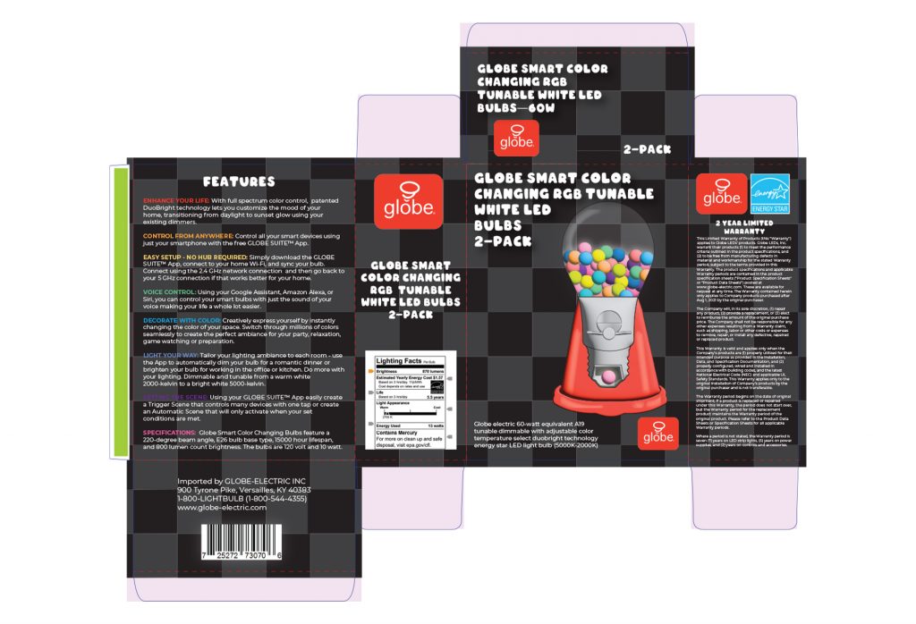 a dieline of light bulb packaging