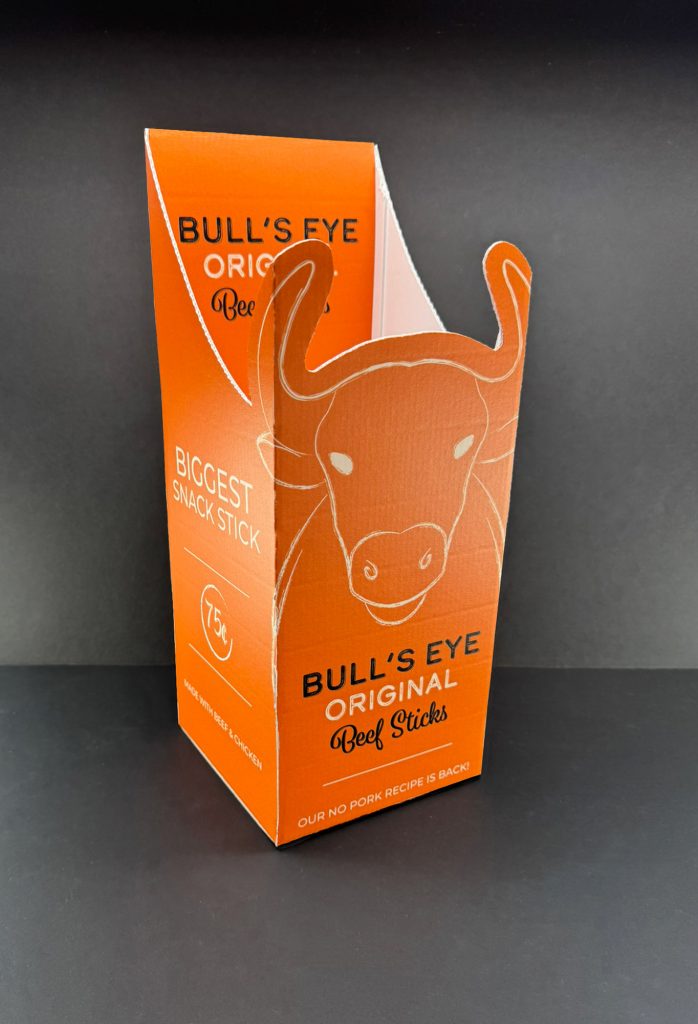 a mockup of meat stick packaging