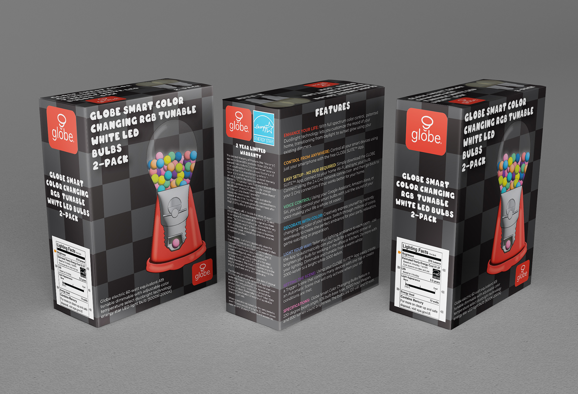 3 lightbulb boxes