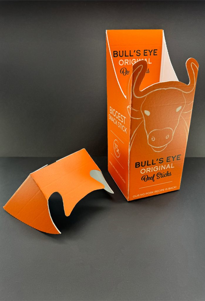 a mockup of meat stick packaging