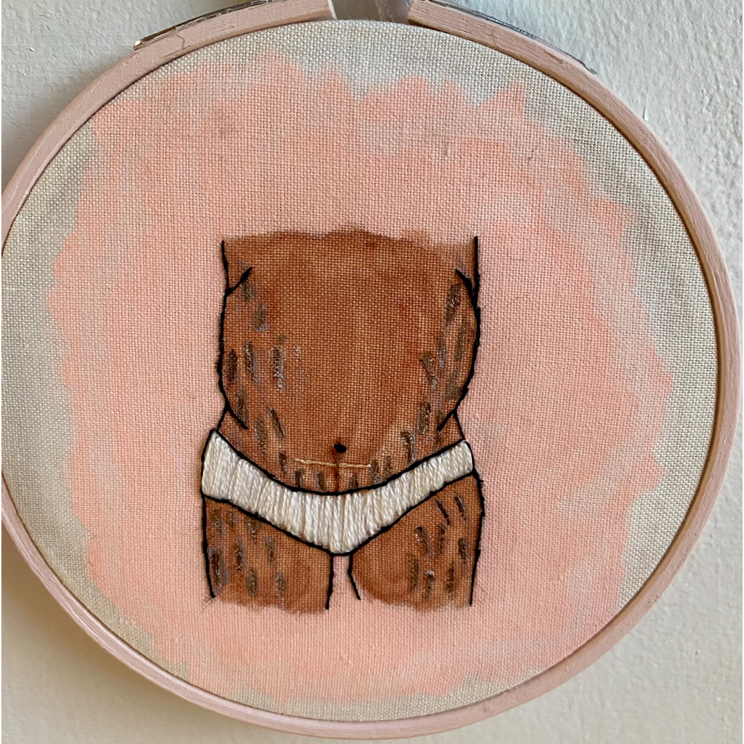 an embroidery of c section scar