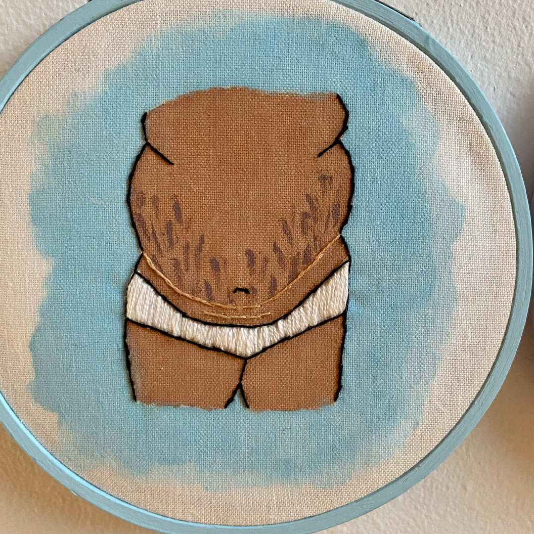 an embroidery of c section scar