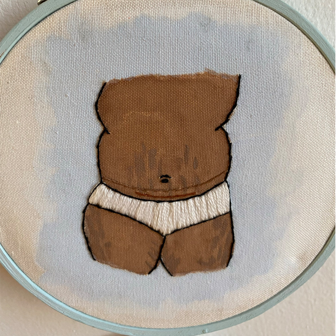 an embroidery of c section scar