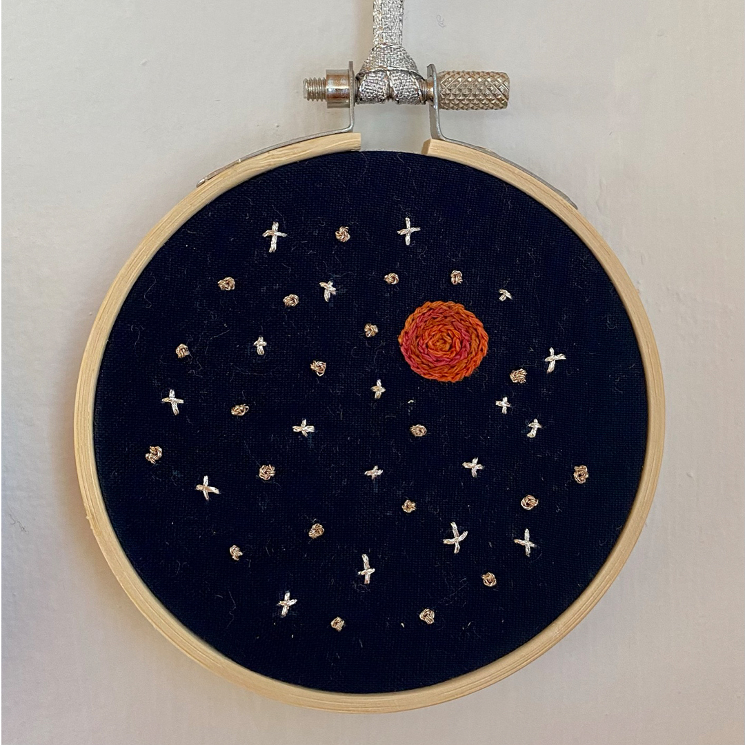 an embroidery of stars in the sky